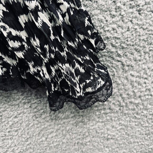 Rafael‎ Womens XL Black White Animal Print Lace Hem A Line Skirt Mob Wife Style - Picture 4 of 9
